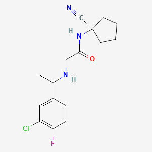 2-{[1-(3-chloro-4-fluorophenyl)ethyl]amino}-N-(1-cyanocyclopentyl)acetamide