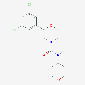 molecular formula C16H20Cl2N2O3 B2884063 2-(3,5-dichlorophenyl)-N-(tetrahydro-2H-pyran-4-yl)morpholine-4-carboxamide CAS No. 2034538-23-1