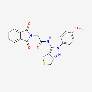 molecular formula C22H18N4O4S B2884075 2-(1,3-dioxoisoindolin-2-yl)-N-(2-(4-methoxyphenyl)-4,6-dihydro-2H-thieno[3,4-c]pyrazol-3-yl)acetamide CAS No. 893942-91-1