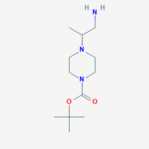 molecular formula C12H25N3O2 B2884078 叔丁基 4-(1-氨基丙烷-2-基)哌嗪-1-羧酸酯 CAS No. 1018248-96-8