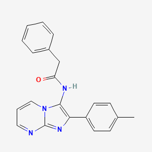 molecular formula C21H18N4O B2884079 N-[2-(4-methylphenyl)imidazo[1,2-a]pyrimidin-3-yl]-2-phenylacetamide CAS No. 863587-86-4