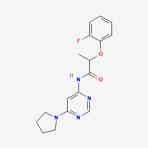 2-(2-fluorophenoxy)-N-[6-(pyrrolidin-1-yl)pyrimidin-4-yl]propanamide