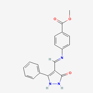 methyl 4-{[(5-oxo-3-phenyl-1,5-dihydro-4H-pyrazol-4-yliden)methyl]amino}benzenecarboxylate