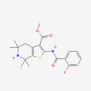 Methyl 2-(2-fluorobenzamido)-5,5,7,7-tetramethyl-4,5,6,7-tetrahydrothieno[2,3-c]pyridine-3-carboxylate