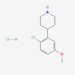 molecular formula C12H17Cl2NO B2884099 4-(2-Chloro-5-methoxyphenyl)piperidine hydrochloride CAS No. 1044773-88-7