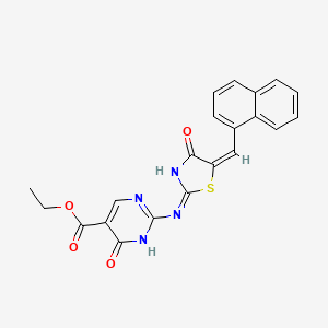 ethyl 2-({5-[(E)-1-naphthylmethylidene]-4-oxo-4,5-dihydro-1,3-thiazol-2-yl}amino)-6-oxo-1,6-dihydro-5-pyrimidinecarboxylate