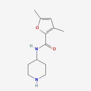 molecular formula C12H18N2O2 B2884102 3,5-dimethyl-N-(piperidin-4-yl)furan-2-carboxamide CAS No. 1840265-40-8