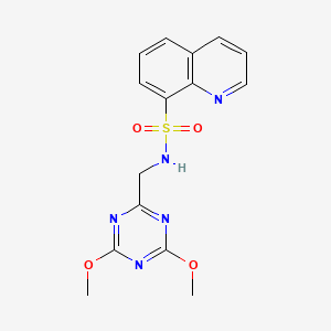 N-((4,6-dimethoxy-1,3,5-triazin-2-yl)methyl)quinoline-8-sulfonamide