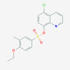 molecular formula C18H16ClNO4S B288412 5-Chloro-8-quinolinyl 4-ethoxy-3-methylbenzenesulfonate 