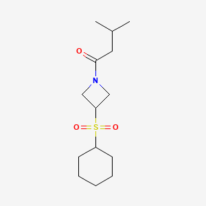 molecular formula C14H25NO3S B2884120 1-(3-(Cyclohexylsulfonyl)azetidin-1-yl)-3-methylbutan-1-one CAS No. 1448047-14-0