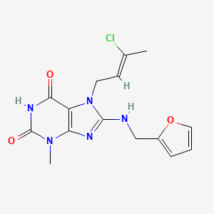 (Z)-7-(3-chlorobut-2-en-1-yl)-8-((furan-2-ylmethyl)amino)-3-methyl-1H-purine-2,6(3H,7H)-dione