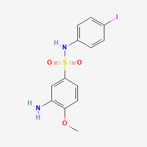 molecular formula C13H13IN2O3S B2884136 3-amino-N-(4-iodophenyl)-4-methoxybenzene-1-sulfonamide CAS No. 379726-54-2