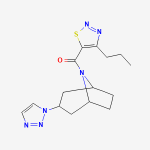 molecular formula C15H20N6OS B2884146 8-(4-propyl-1,2,3-thiadiazole-5-carbonyl)-3-(1H-1,2,3-triazol-1-yl)-8-azabicyclo[3.2.1]octane CAS No. 2180010-57-3