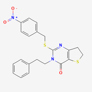 2-((4-nitrobenzyl)thio)-3-phenethyl-6,7-dihydrothieno[3,2-d]pyrimidin-4(3H)-one
