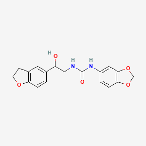 molecular formula C18H18N2O5 B2884153 1-(Benzo[d][1,3]dioxol-5-yl)-3-(2-(2,3-dihydrobenzofuran-5-yl)-2-hydroxyethyl)urea CAS No. 1421513-97-4