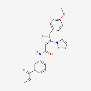 molecular formula C24H20N2O4S B2884154 methyl 3-(4-(4-methoxyphenyl)-3-(1H-pyrrol-1-yl)thiophene-2-carboxamido)benzoate CAS No. 1207033-45-1