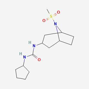 molecular formula C14H25N3O3S B2884160 1-Cyclopentyl-3-(8-(methylsulfonyl)-8-azabicyclo[3.2.1]octan-3-yl)urea CAS No. 2034525-61-4