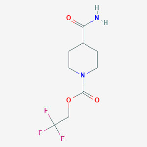 molecular formula C9H13F3N2O3 B2884162 2,2,2-Trifluoroethyl 4-carbamoylpiperidine-1-carboxylate CAS No. 877964-01-7