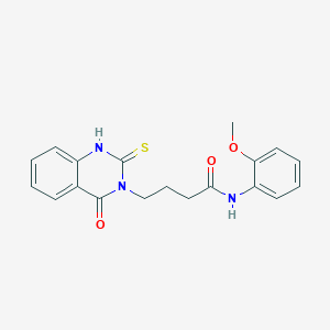 molecular formula C19H19N3O3S B2884163 N-(2-methoxyphenyl)-4-(4-oxo-2-sulfanylidene-1H-quinazolin-3-yl)butanamide CAS No. 443353-47-7
