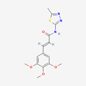 molecular formula C15H17N3O4S B2884165 (2E)-N-(5-methyl-1,3,4-thiadiazol-2-yl)-3-(3,4,5-trimethoxyphenyl)prop-2-enamide CAS No. 468766-51-0