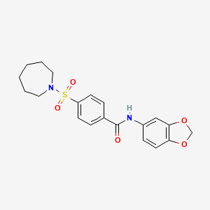 molecular formula C20H22N2O5S B2884172 4-(azepan-1-ylsulfonyl)-N-(1,3-benzodioxol-5-yl)benzamide CAS No. 325731-77-9