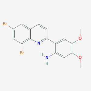 molecular formula C17H14Br2N2O2 B2884173 2-(6,8-Dibromoquinolin-2-yl)-4,5-dimethoxyaniline CAS No. 866138-39-8