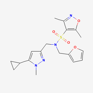 N-((5-cyclopropyl-1-methyl-1H-pyrazol-3-yl)methyl)-N-(furan-2-ylmethyl)-3,5-dimethylisoxazole-4-sulfonamide