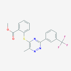 Methyl 2-({6-methyl-3-[3-(trifluoromethyl)phenyl]-1,2,4-triazin-5-yl}sulfanyl)benzenecarboxylate