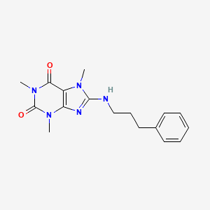 molecular formula C17H21N5O2 B2884181 8-[(3-Phenylpropyl)Amino]Caffeine CAS No. 364615-92-9
