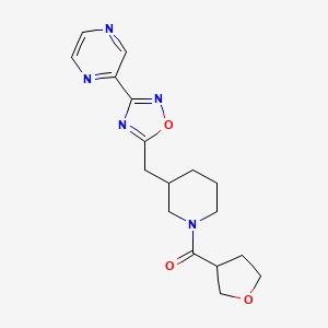 2-(5-{[1-(oxolane-3-carbonyl)piperidin-3-yl]methyl}-1,2,4-oxadiazol-3-yl)pyrazine