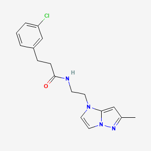 molecular formula C17H19ClN4O B2884193 3-(3-chlorophenyl)-N-(2-(6-methyl-1H-imidazo[1,2-b]pyrazol-1-yl)ethyl)propanamide CAS No. 2034634-53-0