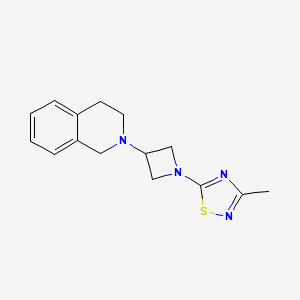 molecular formula C15H18N4S B2884203 5-(3-(3,4-dihydroisoquinolin-2(1H)-yl)azetidin-1-yl)-3-methyl-1,2,4-thiadiazole CAS No. 2034281-96-2