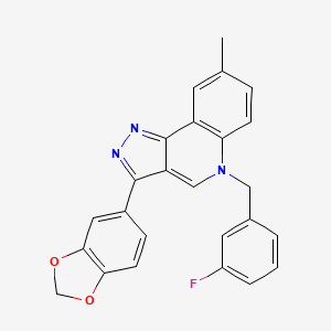 3-(1,3-Benzodioxol-5-yl)-5-[(3-fluorophenyl)methyl]-8-methylpyrazolo[4,3-c]quinoline