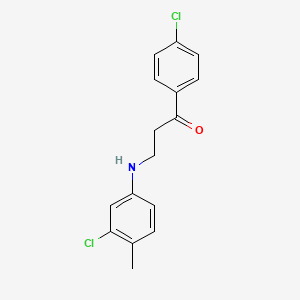 molecular formula C16H15Cl2NO B2884205 3-(3-Chloro-4-methylanilino)-1-(4-chlorophenyl)-1-propanone CAS No. 477334-01-3
