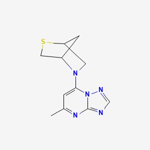 molecular formula C11H13N5S B2884207 5-{5-Methyl-[1,2,4]triazolo[1,5-a]pyrimidin-7-yl}-2-thia-5-azabicyclo[2.2.1]heptane CAS No. 2097904-30-6