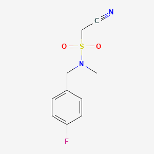 molecular formula C10H11FN2O2S B2884219 1-cyano-N-[(4-fluorophenyl)methyl]-N-methylmethanesulfonamide CAS No. 926218-18-0