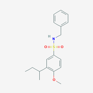 molecular formula C18H23NO3S B288422 N-benzyl-3-sec-butyl-4-methoxybenzenesulfonamide 