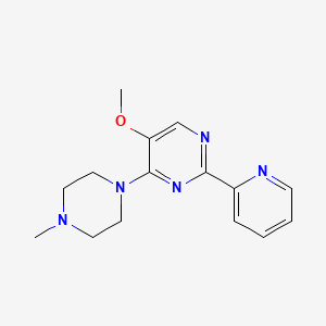 molecular formula C15H19N5O B2884223 5-Methoxy-4-(4-methylpiperazino)-2-(2-pyridinyl)pyrimidine CAS No. 338772-37-5