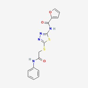 N-[5-(2-anilino-2-oxoethyl)sulfanyl-1,3,4-thiadiazol-2-yl]furan-2-carboxamide