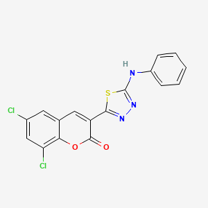 molecular formula C17H9Cl2N3O2S B2884228 6,8-Dichloro-3-[5-(phenylamino)-1,3,4-thiadiazol-2-yl]-2h-chromen-2-one CAS No. 313980-60-8