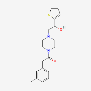 molecular formula C19H24N2O2S B2884230 1-(4-(2-Hydroxy-2-(thiophen-2-yl)ethyl)piperazin-1-yl)-2-(m-tolyl)ethanone CAS No. 1396791-40-4