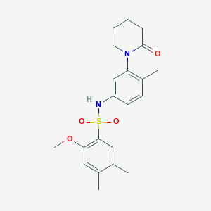 molecular formula C21H26N2O4S B2884236 2-methoxy-4,5-dimethyl-N-(4-methyl-3-(2-oxopiperidin-1-yl)phenyl)benzenesulfonamide CAS No. 941945-32-0