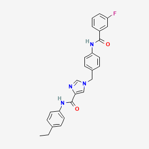 N-(4-ethylphenyl)-1-(4-(3-fluorobenzamido)benzyl)-1H-imidazole-4-carboxamide