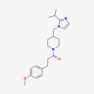 molecular formula C22H31N3O2 B2884242 1-(4-((2-isopropyl-1H-imidazol-1-yl)methyl)piperidin-1-yl)-3-(4-methoxyphenyl)propan-1-one CAS No. 1334374-81-0