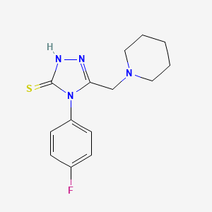 molecular formula C14H17FN4S B2884245 4-(4-fluorophenyl)-5-(piperidin-1-ylmethyl)-4H-1,2,4-triazole-3-thiol CAS No. 790263-57-9