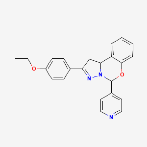 molecular formula C23H21N3O2 B2884248 2-(4-ethoxyphenyl)-5-pyridin-4-yl-5,10b-dihydro-1H-pyrazolo[1,5-c][1,3]benzoxazine CAS No. 883822-48-8