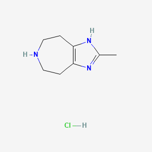 molecular formula C8H14ClN3 B2884251 2-Methyl-1,4,5,6,7,8-hexahydroimidazo[4,5-d]azepine hydrochloride CAS No. 1445951-88-1