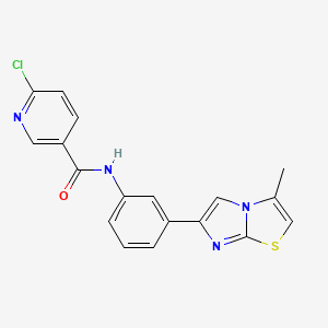 6-chloro-N-(3-(3-methylimidazo[2,1-b]thiazol-6-yl)phenyl)nicotinamide