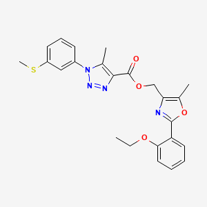 (2-(2-ethoxyphenyl)-5-methyloxazol-4-yl)methyl 5-methyl-1-(3-(methylthio)phenyl)-1H-1,2,3-triazole-4-carboxylate