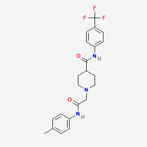 molecular formula C22H24F3N3O2 B2884271 1-(2-oxo-2-(p-tolylamino)ethyl)-N-(4-(trifluoromethyl)phenyl)piperidine-4-carboxamide CAS No. 941881-63-6